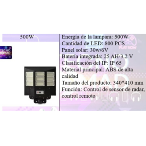 Lampara Solar 500W - Image 3