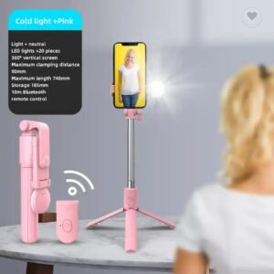 Tripode Selfie 3 en 1 con luz y control - Image 1
