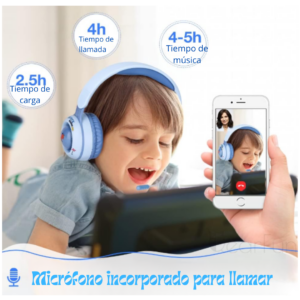 KE21 Auriculares Bluetooth Wireless LED Light Kids Auricales de Música Estéreo Con Micrófono - Image 2