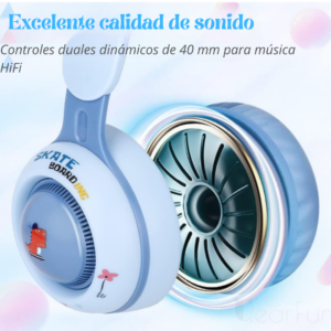 KE21 Auriculares Bluetooth Wireless LED Light Kids Auricales de Música Estéreo Con Micrófono - Image 4