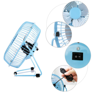 Mini Ventilador 4 Pulgadas Portátil Cable Usb Metálico - Image 5