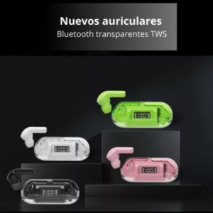 Audífonos Pro Bluetooth F20 Inalámbricos Pantalla Led Transp - Image 1