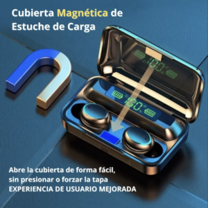Auriculares Bluetooth y batería portátil Tws F9 impermeables, color negro - Image 5