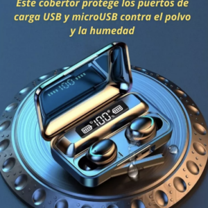 Auriculares Bluetooth y batería portátil Tws F9 impermeables, color negro - Image 1